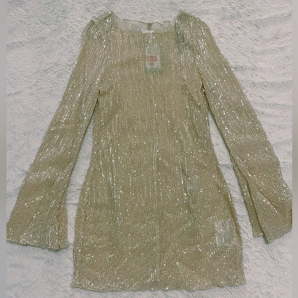 H&M Glittering Gold Sequin Dress
